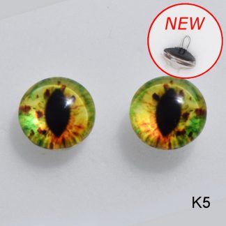 Стеклянные, кошачьи глазки для игрушек, желто-зеленые