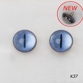 Стеклянные, кошачьи глазки для игрушек светло-голубые, с узким зрачком