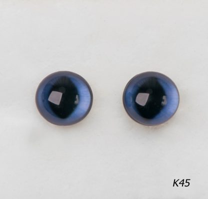 Стеклянные, кошачьи глазки для игрушек голубого цвета