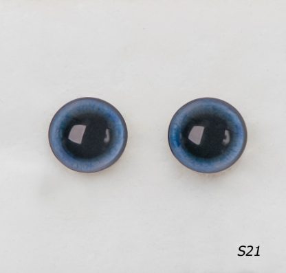 Стеклянные глазки для игрушек Тедди, голубые с широким круглым зрачком